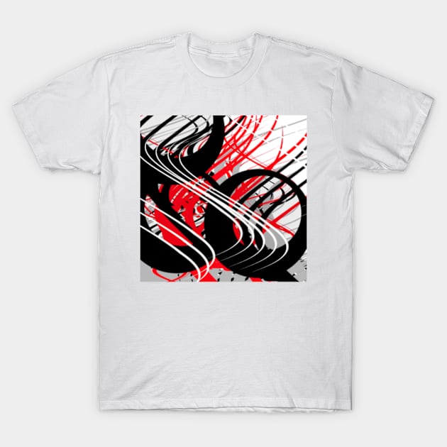 life silver white red black abstract geometric digital painting T-Shirt by katerina-ez